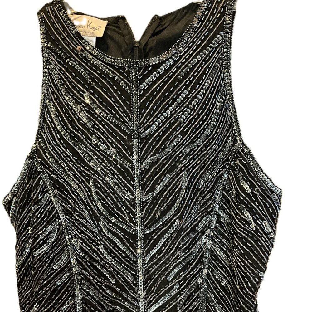 Laurence Kazar Silk Beaded Top, Size M